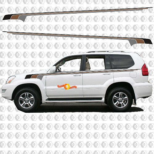 Retro Vintage Strepen Zij Vinyl Decal Graphics Voor Lexus GX470