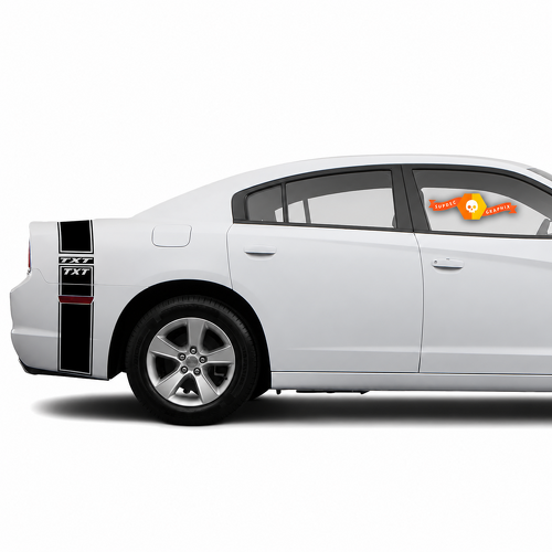 TXT Twin Line Rear Band — Vinylsticker (achterspatbord, kofferdeksel) voor Dodge Charger 2011-2014
