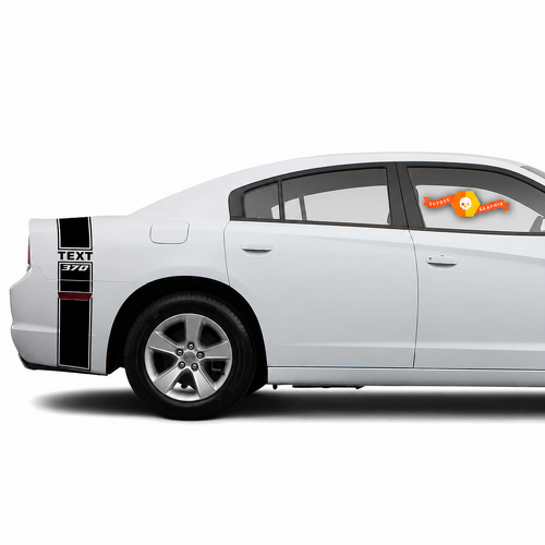 Hemi Style TEXT 370 Band Kit — Vinylsticker (achterspatbord, kofferdeksel, achterbumper) voor Dodge Charger 2011-2014