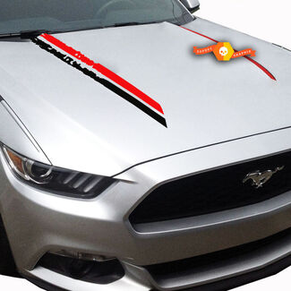 Ford Mustang Hood Side Destroyed Stripes Graphics Decals Alle kleuren
