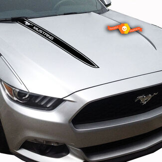 Ford Mustang motorkap zijstrepen grafische stickers
