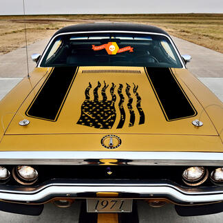1972 Plymouth Satellite Chrysler American Distressed Flag Decal sticker kit vinyl grafische sticker
