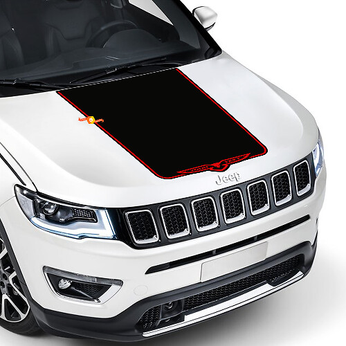 2017 2018 2019 2020 Jeep Compass Latitude TRAILHAWK Vinyl Hood Decal Sticker Grafische Streep Hoge kwaliteit Wrap Vinyl
