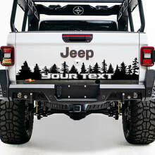 Aangepaste Tekst Dennenbomen Achterklep Vinyl Sticker voor Jeep Gladiator_2