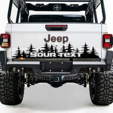 Aangepaste Tekst Dennenbomen Achterklep Vinyl Sticker voor Jeep Gladiator_3