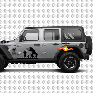 Band of Brothers US Army 9-delige vinyl stickerset voor Jeep Wrangler
