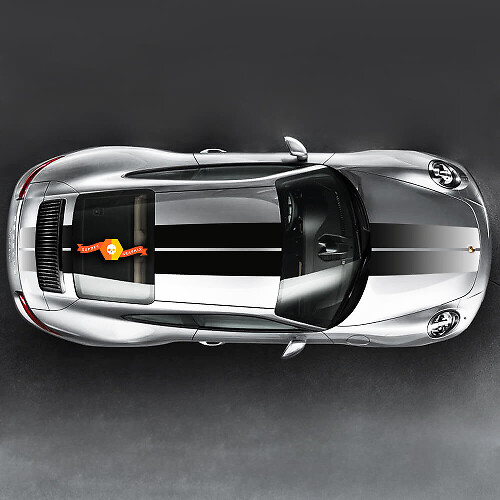 Dubbele Strepen Bovenste Zijde Vinyl Decal Kit voor Porsche Auto's