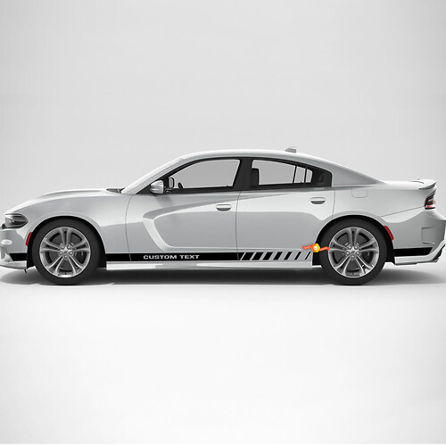 Aangepaste tekststrepenstickers aan de zijkant voor Dodge Charger 2015-2024
