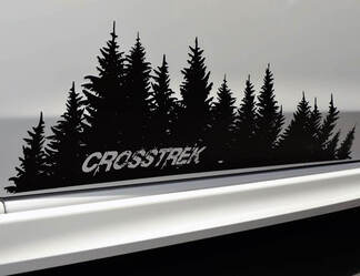 Subaru Crosstrek boom Sticker Vernietigd vinyl Deur grafische Forest Silhouette Tree sticker
