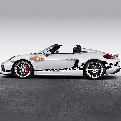 Ruiten Vlag Zijstrepen Vinyl Decal Kit voor Porsche Boxster S