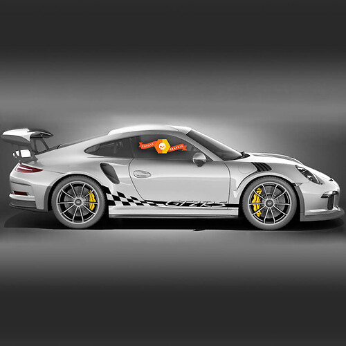 GT2 RS Geruite Strepen Zijkant Vinyl Decal Sticker voor Porsche 911