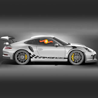 Porsche GT2 RS Racing Side Stripes voor Carrera Side Сheckered Flag Stripes
