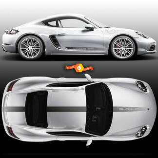 Kleurverloop Porsche Carrera Cayman Boxster Faded Racing Stripes Porsche voor Carrera of een andere Porsche
