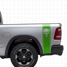 Punisher Skull Bed Side Strepen Vinyl Decal Kit voor Dodge Ram_3