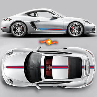 Porsche Martini racestrepen voor Carrera Cayman Boxster of elke Porsche Full Kit #2

