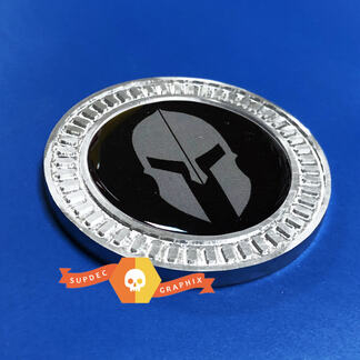 3D Badge Spartan Gladiator Helm Metalen Aluminium Bed Side Embleem Voor Jeep Wrangler JL JK YJ TJ
