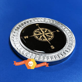 3D Badge Kompas Metalen Aluminium Bed Side Embleem Voor Jeep Wrangler JL JK YJ TJ
