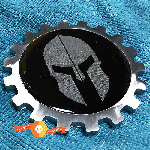 Spartan Helm 3D Aluminium Bedside Embleem voor Jeep Wrangler JL en Gladiator JT