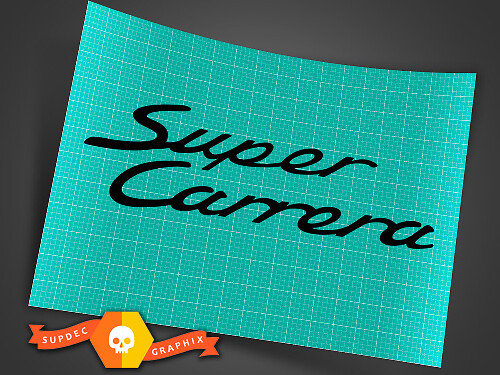 Super Carrera Achter Script Vinyl Decal voor Porsche