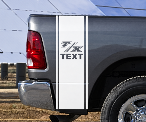 Aangepaste tekst T/X verticale streep kit zijwand vinyl decal sticker voor Dodge Ram 1500