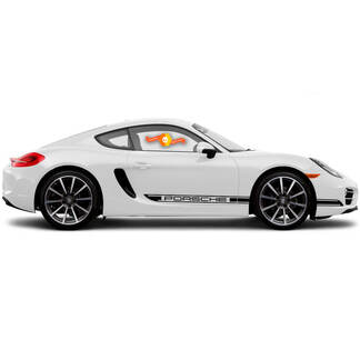 Porsche Cayman R Boxster Zijstrepen in één kleur of welke Porsche dan ook
