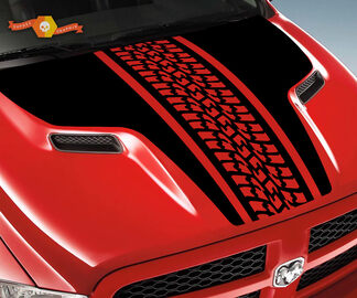 Dodge Ram Tire Tracks Rebel Hood Logo Truck Vinyl Sticker Graphic Pick Up Pickup #1
