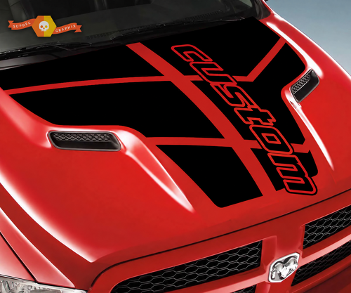 custom Banden Sporen Motorkap Vinyl Decal Sticker voor Dodge Ram 1500