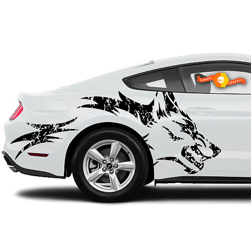 Verweerde Wolf Grafische Achterzijde Fenrer Vinyl Decal Sticker voor Musclecar Musclecarmodel