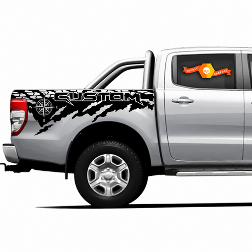 CUSTOM Bandenspoor Kompas Paar Nachtkastje Vinyl Sticker voor Ford Ranger