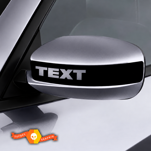 TEXT Mirror Cap Stripe Pair Universeel Vinylsticker voor Dodge Charger 2011-2016