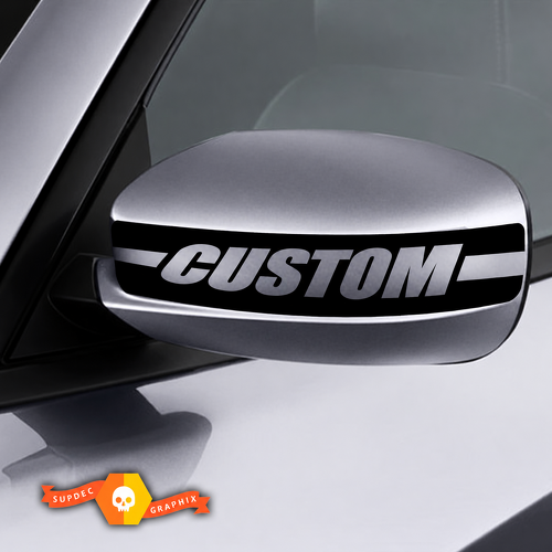 CUSTOM Block Bar Mirror Cap Pair Universeel Vinylsticker voor Dodge Charger 2011-2016