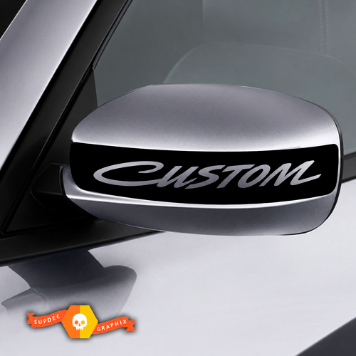 CUSTOM Cursive Mirror Cap Pair Universeel Vinylsticker voor Dodge Charger 2011-2016