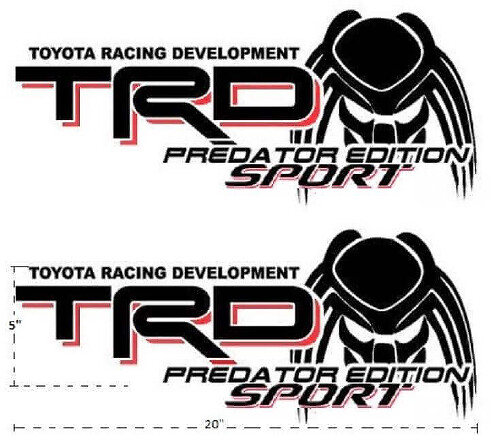TRD Predator Edition Sport Achterzij Vinyl Stickerset voor Toyota Trucks