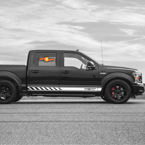 Tekstomtrek Triple Stripe Paar Rocker Panel Vinyl Decal Sticker voor Ford F-150 2009-2020