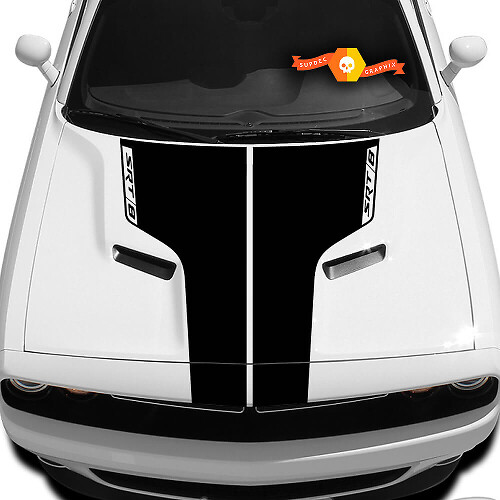 SRT-8 Dubbele Strepen Motorkap Vinyl Decal Sticker voor Dodge Challenger 2009-2014