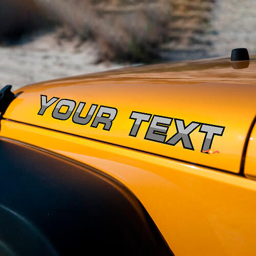 Aangepaste twekleurige motorkap vinylsticker voor Jeep Wrangler Rubicon