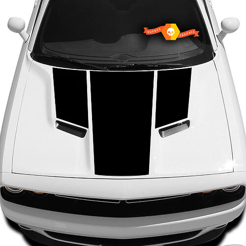 Vinyl Decal met Driedubbele Motorkapstrepen voor Dodge Challenger 2009-2014