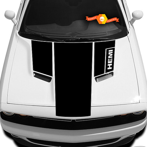 Dodge Challenger HEMI Hood T Decal Sticker graphics past op modellen 09 - 14
