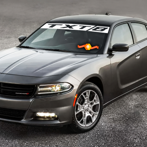 TXT8 Gesplitste Banner Voorruit Vinyl Decal Sticker voor Dodge Charger