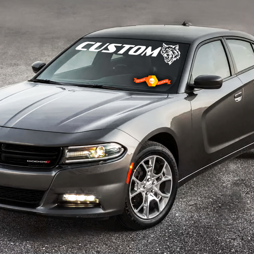 CUSTOM Cat Banner — Vinylsticker (voorruit) voor Dodge Charger Hellcat 2011-2016