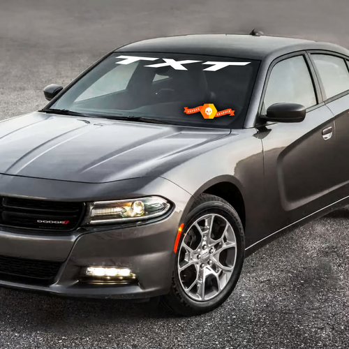 TXT Schuin Lettertype Voorruit Vinyl Decal Sticker voor Dodge Charger 2011-2016