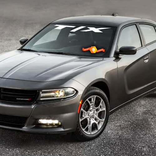 T/X Schuin Lettertype Voorruit Vinyl Decal Sticker voor Dodge Charger 2011-2016