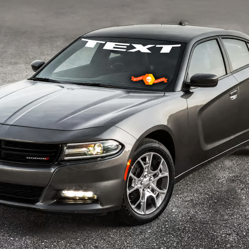 TEXT Schräge Letters voorruit vinyl decal sticker voor Dodge Charger 2011-2016