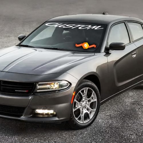 CUSTOM Retro Script Letters Voorruit Vinyl Sticker voor Dodge Charger 2011-2016
