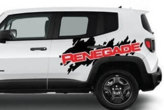 2 kleuren Jeep Renegade Side Splash grafische vinyl sticker SUV
