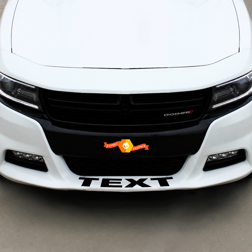 Aangepaste tekst voorbumper spoiler sticker graphics voor Dodge 9758