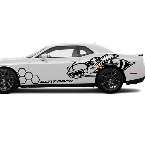 Kit van Zijden Scat Pack Honeycomb Bee stickers Vinyl Graphics Super Bee Sticker voor Dodge Challenger
 1