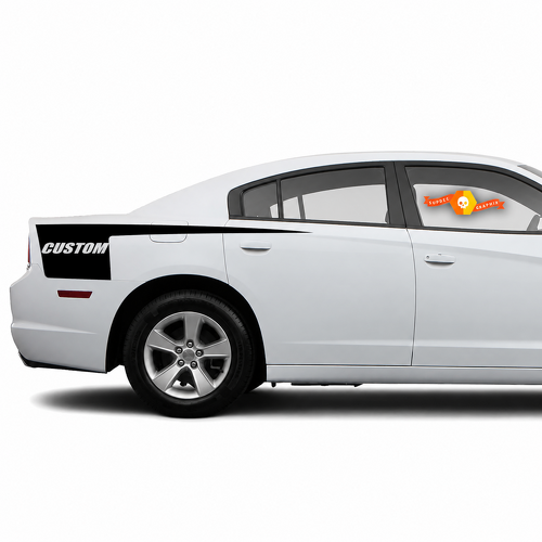 CUSTOM Block Bijl Streep Paar Zij Vinyl Decal Sticker voor Dodge Charger 2011-2014
