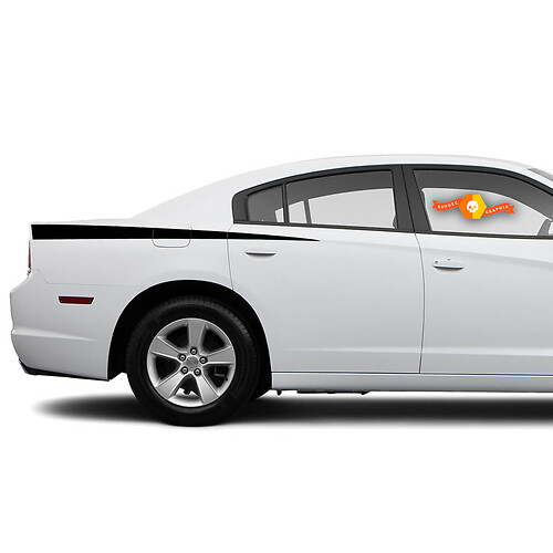 Dodge Charger Stripes Solid Decal Sticker Side graphics past op modellen 2011-2014
