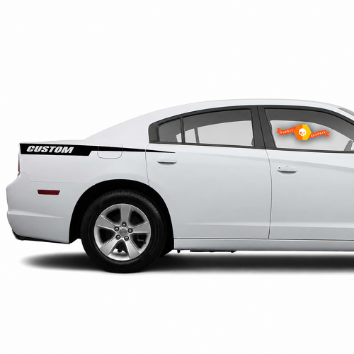 CUSTOM Block Razor Stripe Paar Zijvinyl Decal Sticker voor Dodge Charger 2011-2014